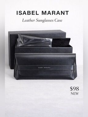 Isabel Marant Black Leather Sunglasses Case Designer Eyewear Case New